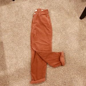 Ankle cropped corduroy pants